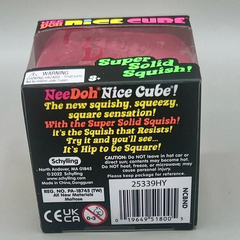 NEEDOH Nice Cube Super Solid Squish PINK 🩷 Squishy Sensory Stress Relief Toy NEW